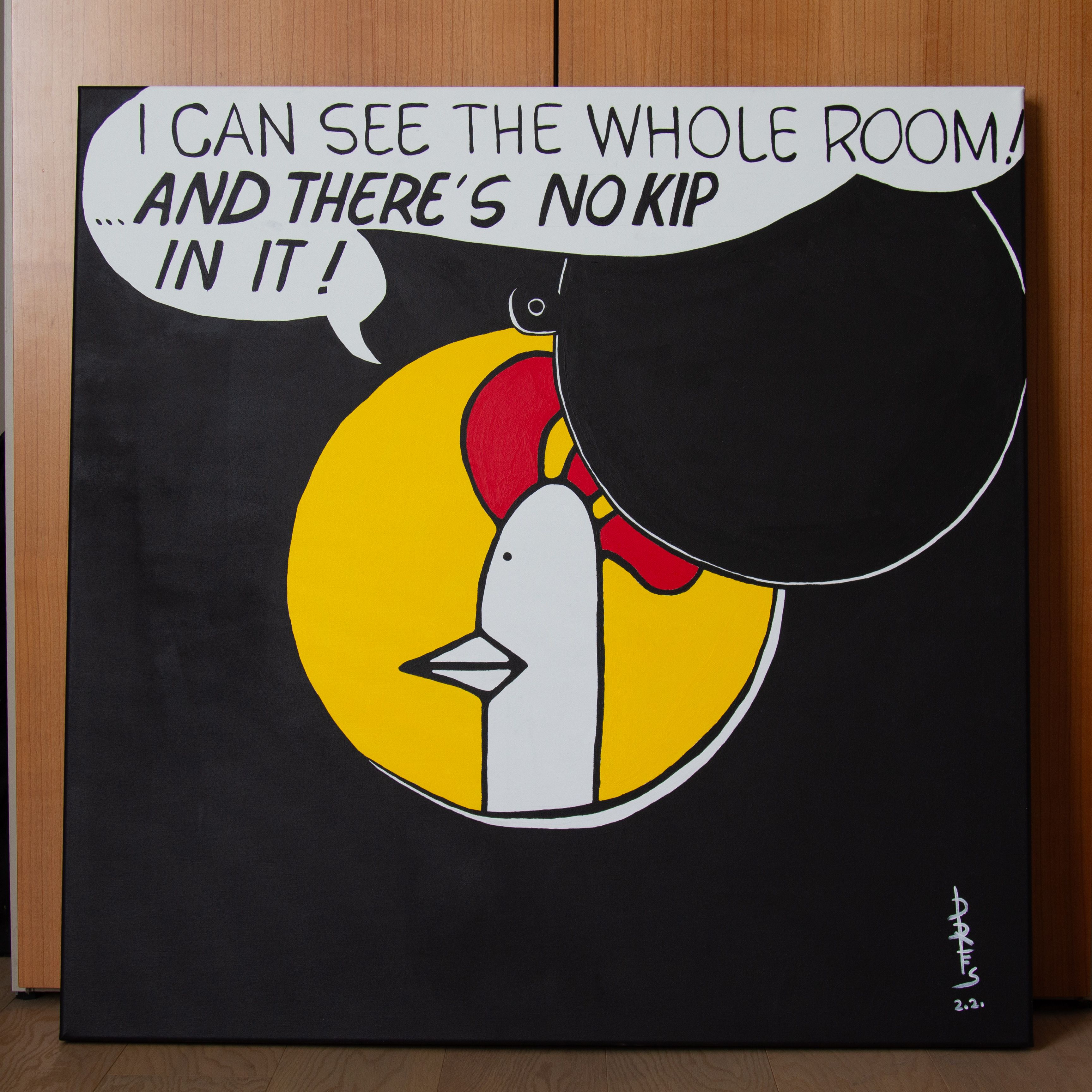chicken painting inspired by Roy Lichtenstein